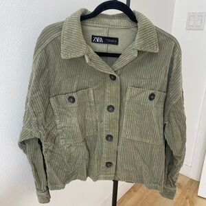 Zara olive green corduroy jacket